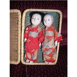 4.5" Japanese Pair In Basket Original #2327401