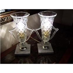 Pair of Glass Boudoir mantle Lamps #2327533