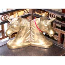 Antique Armor Brass Unicorn Bookends Unicorns #2327573