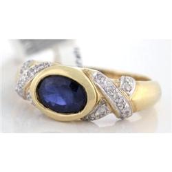 1.00ct Sapphire & 0.16tcw Diamonds14k Ring #2327579