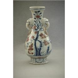 Blue  and  white  with  red  porcelain  vase. #2327619