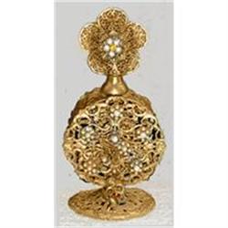 STYLEBUILT Ornate Ormolu Jeweled Perfume Bottle#2327822