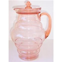 DUNBAR Art Deco Pink Depression Glass Pitcher #2327834