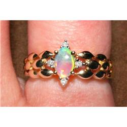 Opal Diamond 14K YG Weave Superb Contemporary #2328022