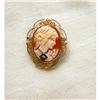 Image 1 : OLD 14K & DIAMOND SHELL CAMEO PIN/PENDANT #2328067