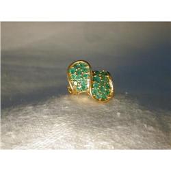 Estate 10K 14K YG Gold Emerald Filigree Ring #2328139