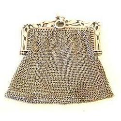 Art-Nouveau Sterling Silver Mesh Purse #2328334