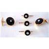 Image 1 : Gold Diamond & Onyx Cufflinks & Studs Set #2328342