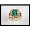 Image 1 : BEAUTIFUL DIAMOND , EMERALD YELLOW GOLD RING #2339499