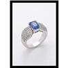 Image 1 : DIAMOND AND SAPPHIRE WHITE GOLD RING. #2339500