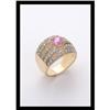 Image 1 : DIAMOND AND PINK SAPPHIRE RING IN YELLOW GOLD. #2339503