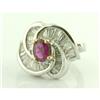 Image 1 : 0.94ct Ruby & Diamonds in 18k White Gold Ring #2339731