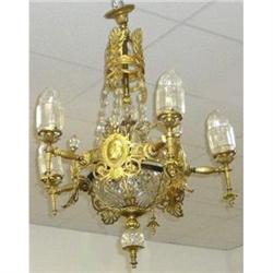 Antique French Bronze and Crystal Chandelier #2339873