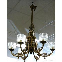 Antique French Bronze and Crystal Chandelier #2339875