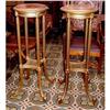 Image 1 : Pair French table stand carved wood marble top #2340308