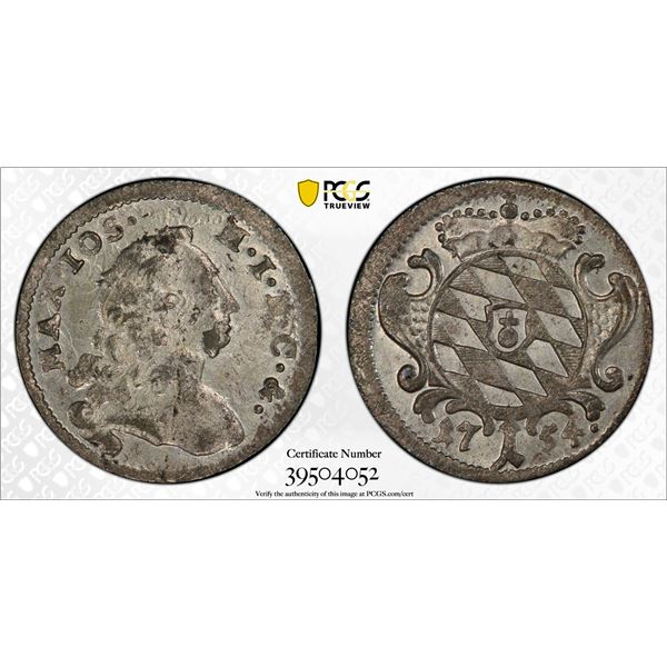 BAVARIA: Maximilian III Joseph, 1745-1777, AR kreuzer, München, 1754, PCGS graded MS63