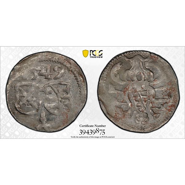 SAXE-ALBERTINE LINE: Moritz, 1547-1553, AR dreier, 1549, PCGS graded MS63