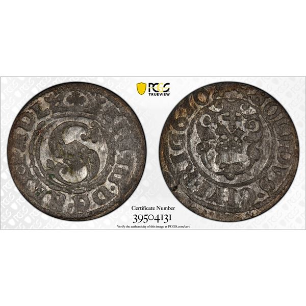 LIVONIA: Sigismund III Vasa, 1587-1629, AR schilling, Riga, 1620, PCGS graded MS63
