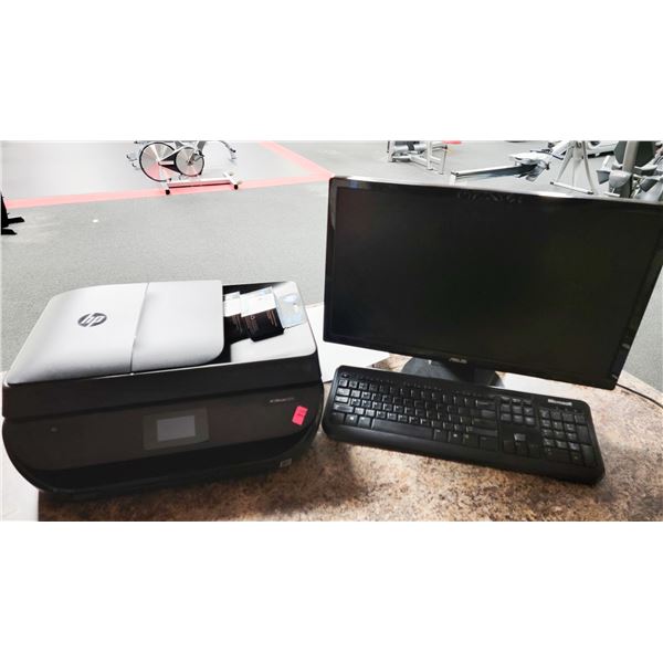 HP PRINTER, ASUS 21" MONITOR & KEYBOARD