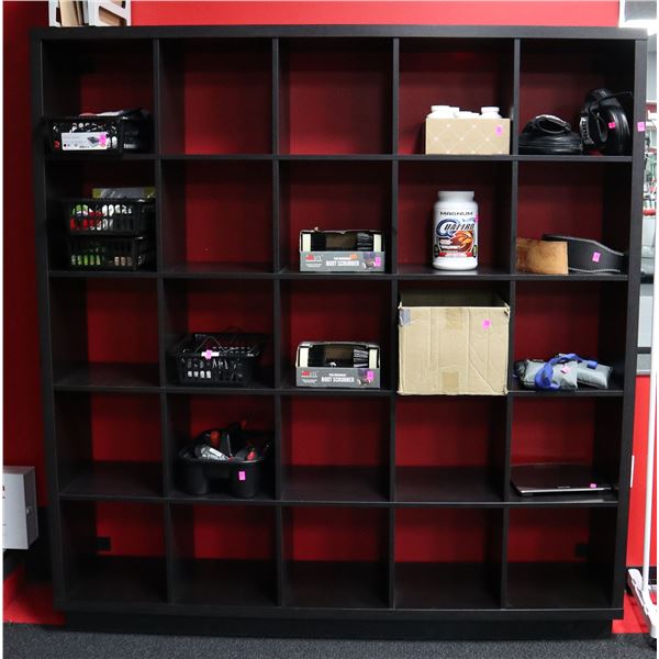 25 SECTION CUBE STORAGE SHELF, 72 X 76 X 15