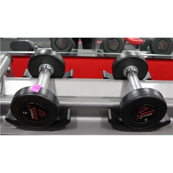 PAIR OF 5LB SNAP FITNESS DUMBBELLS
