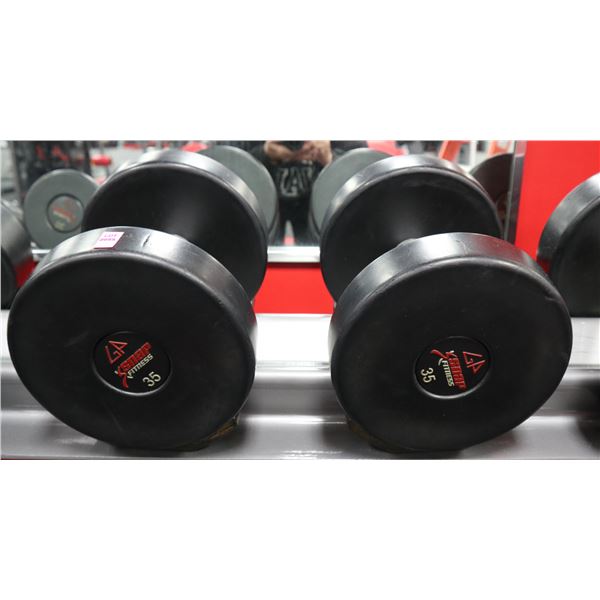 PAIR OF 35LB SNAP FITNESS DUMBBELLS