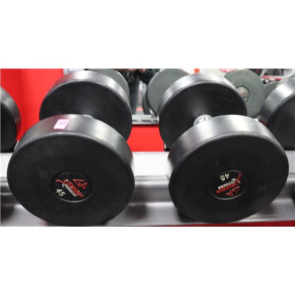 PAIR OF 45LB SNAP FITNESS DUMBBELLS