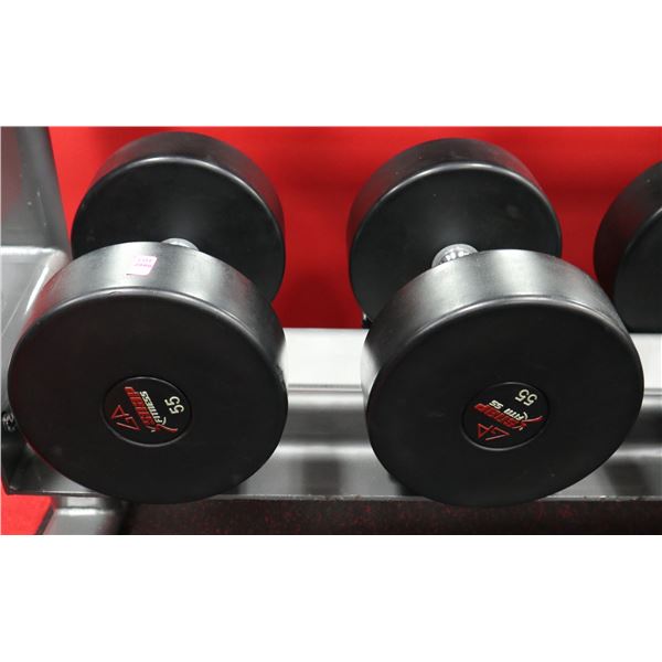 PAIR OF 55LB SNAP FITNESS DUMBBELLS
