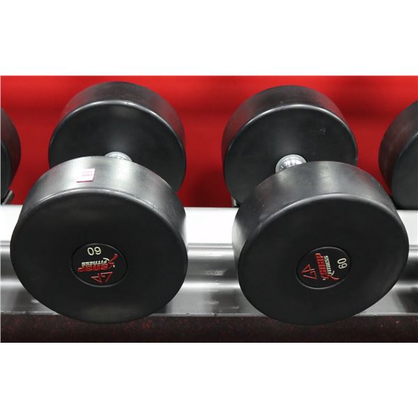 PAIR OF 60LB SNAP FITNESS DUMBBELLS