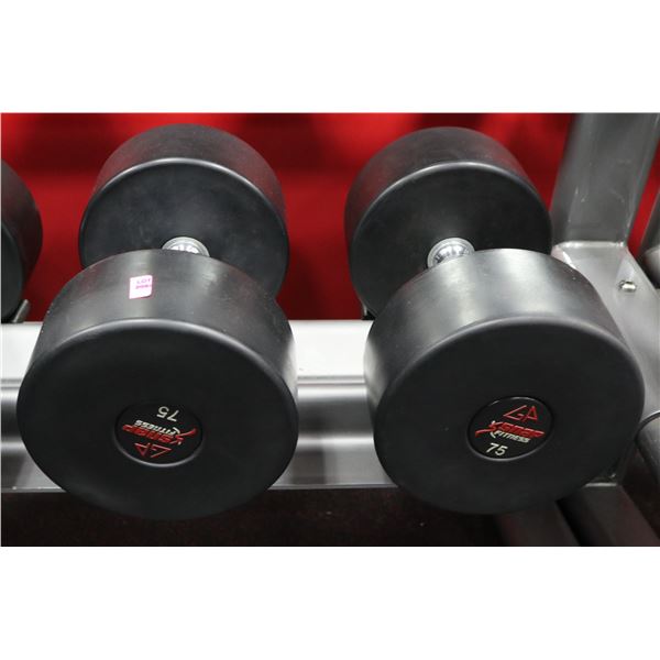 PAIR OF 75LB SNAP FITNESS DUMBBELLS