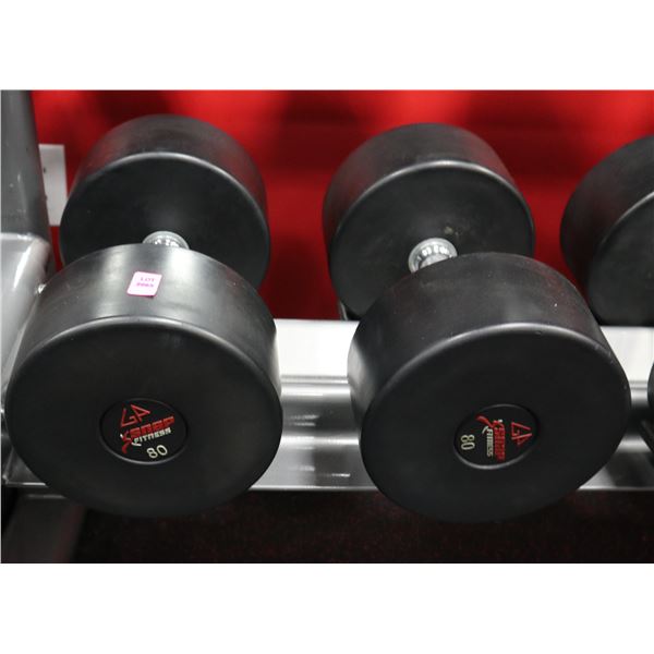 PAIR OF 80LB SNAP FITNESS DUMBBELLS
