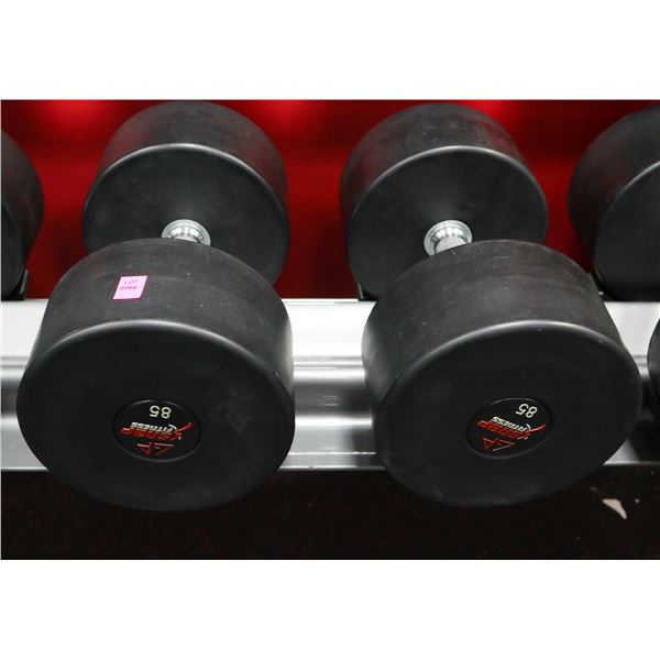 PAIR OF 85LB SNAP FITNESS DUMBBELLS
