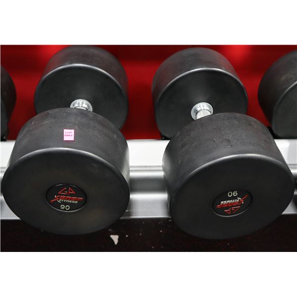 PAIR OF 90LB SNAP FITNESS DUMBBELLS