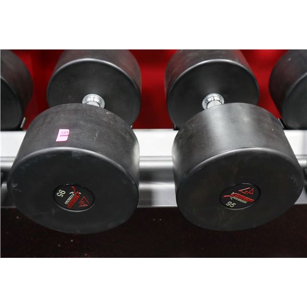 PAIR OF 95LB SNAP FITNESS DUMBBELLS