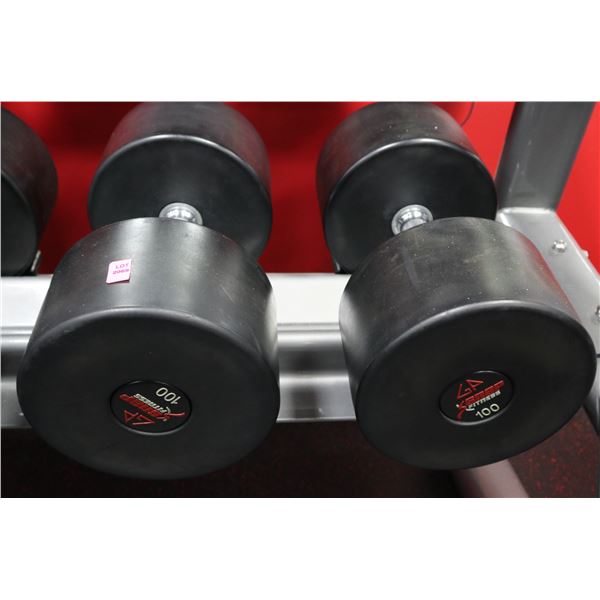 PAIR OF 100LB SNAP FITNESS DUMBBELLS
