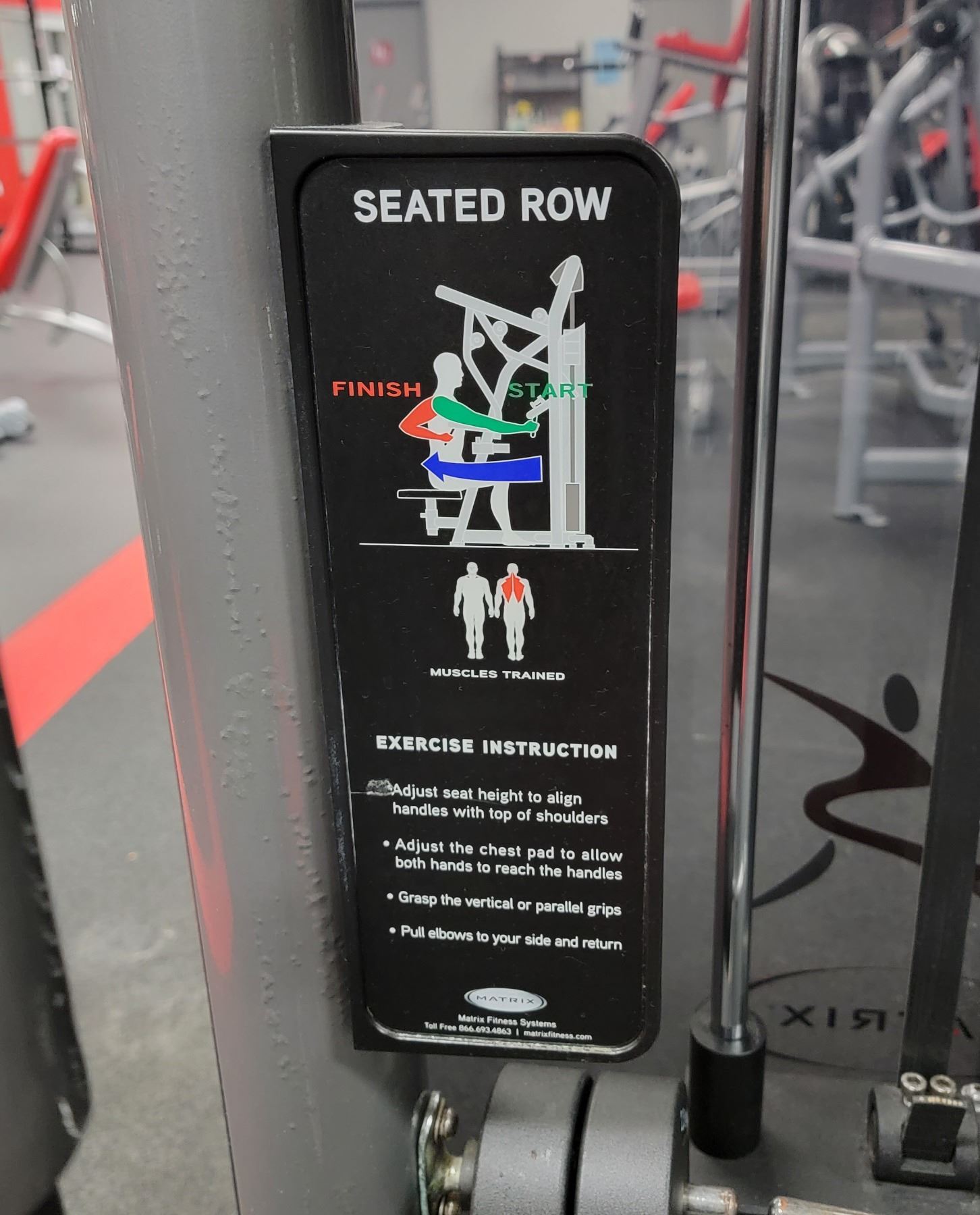 MATRIX SEATED ROW MACHINE WITH 295LBS INTERNAL