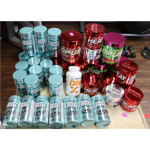 LARGE TOTE OF SUPPLEMENTS, INTRA WORKOUT,