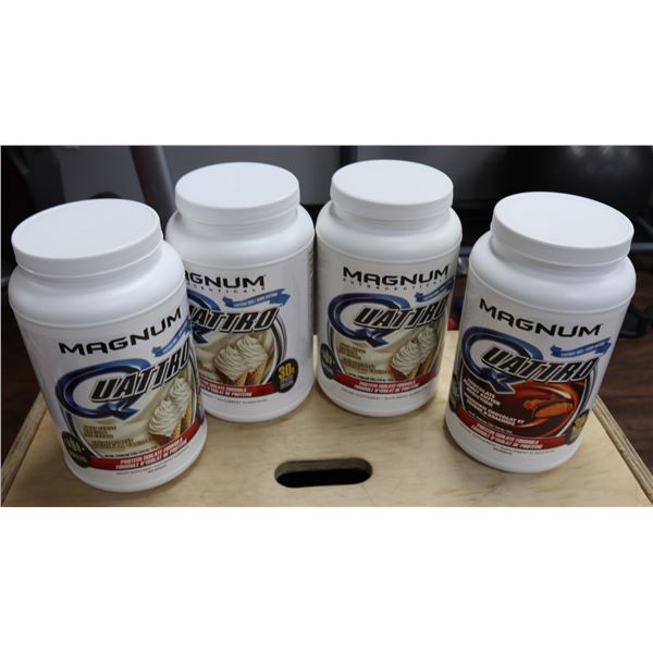 CASE OF 4 MAGNUM QUATTRO PROTEIN ISOLATE JUGS