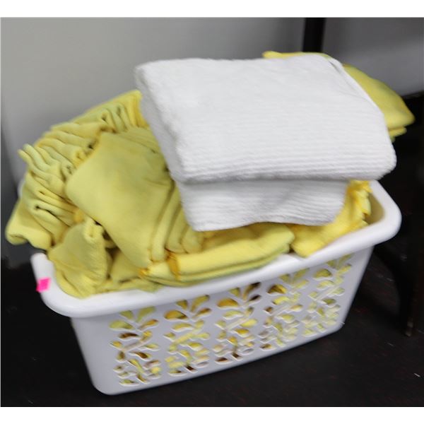 BASKET OF CLEANING TOWELS