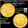 ***Auction Highlight*** 1861 Gold Dollar $1 Graded ms65 By SEGS (fc)