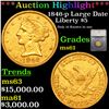 ***Auction Highlight*** 1846-p Large Date Gold Liberty Half Eagle $5 Graded ms61 By SEGS (fc)