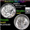 Image 1 : ***Auction Highlight*** 1916-s Mercury Dime 10c Graded ms67 By SEGS (fc)