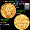 ***Auction Highlight*** 1885 Ty 3 Gold Dollar $1 Graded ms64 By SEGS (fc)