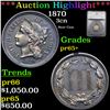 Proof ***Auction Highlight*** 1870 Three Cent Copper Nickel 3cn Graded pr65+ By SEGS (fc)