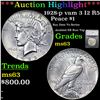 Image 1 : ***Auction Highlight*** 1928-p vam 3 I2 R5 Peace Dollar $1 Graded ms63 By SEGS (fc)