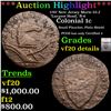 ***Auction Highlight*** 1787 New Jersey Maris 53-J 'Largest Head,' R-4 Colonial Cent 1c Graded vf20 