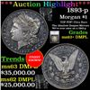 ***Auction Highlight*** 1893-p TOP POP! Morgan Dollar $1 Graded ms62+ DMPL By SEGS (fc)