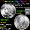 ***Auction Highlight*** 1925-p Near Top POP! Peace Dollar $1 Graded ms67+ By SEGS (fc)