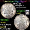 ***Auction Highlight*** 1890-cc Morgan Dollar $1 Graded ms65 By SEGS (fc)