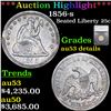 ***Auction Highlight*** 1856-s Seated Liberty Quarter 25c Graded au53 details By SEGS (fc)